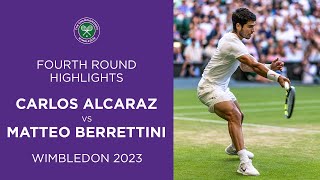 Carlos Alcaraz vs Matteo Berrettini Fourth Round Highlights  Wimbledon 2023 [upl. by Noiroc886]