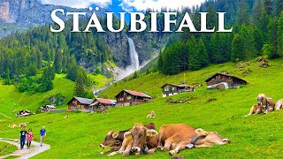 Stäubifall Switzerland 4K  The Most Amazing Waterfall on The Earth  Relaxing Nature Sounds [upl. by Bette]