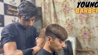 ASMR YOUNG BARBER BEST HEAD AND BACK MASSAGE NECK CRACK [upl. by Yevad]