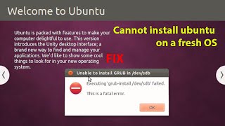 UBUNTU FIX Executing grubinstall devsda failed This is a fatal error [upl. by Mccormac]