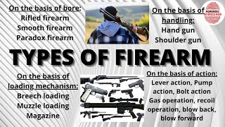 Classification of firearms Forensic ballistics  RifledSmooth bore Hand held or shoulder held etc [upl. by Nimocks72]