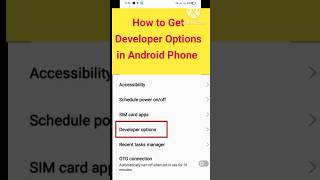 how to get developer options in android phone  how to turn on developer options in android phone [upl. by Jacobsen]