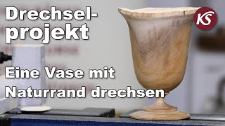 Eine Vase mit Naturrand drechseln  Tiefenausdrehwerkzeuge von Simon Hope [upl. by Vivl802]