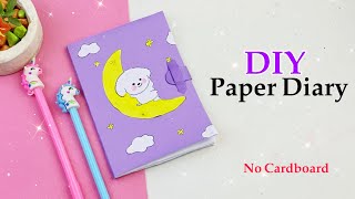 how to make diary with paper without cardboard  diy diary without gluegun  homemade diary [upl. by Greerson]