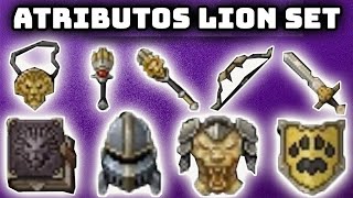 Tibia  Lion Set  Atributos e comparações [upl. by Elauqsap779]