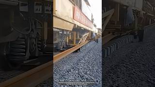 The Process of Laying Railway Tracks by Workers and Automated Machinery shorts [upl. by Wehttan]