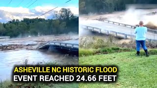 Storm Hurricane Helena captured historic flooding plus collapsed bridges and crested dams [upl. by Nemad]