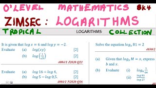 O level Mathematics Logarithms Exam ZIMSEC Part 1mathszoneafricanmotives MathsZoneTV [upl. by Amliw]