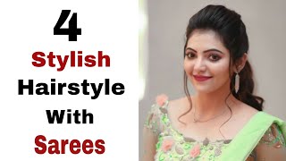 4 Easy amp adorable Hairstyle for sarees  easy hairstyles  simple hairstyles  Hairstyles [upl. by Tterrab579]