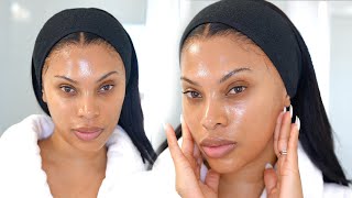 UNSPONSORED SKIN CARE ROUTINE  DEWY amp ANTI AGING SKIN CARE [upl. by Nahtnoj25]