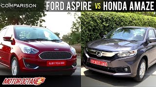 Ford Aspire 2018 vs Honda Amaze 2018 Comparison  Hindi  MotorOctane [upl. by Nanon]