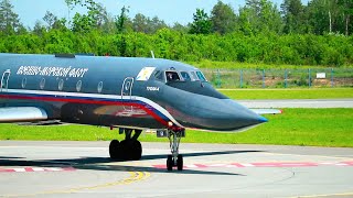 Tupolev Tu134A4 exclusive jet with long nose Black Pearl of Navy [upl. by Sakul]