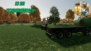 Unser Radlader beim Ballen verladen156  LS 22  Deutsch2024 [upl. by Anirtep470]