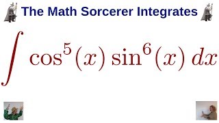 Trigonometric Integrals Powers of Sine and Cosine cos5xsin6x [upl. by Crespo]