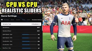 EA FC 25 CPU VS CPU Realistic Sliders  Gameplay [upl. by Nyleve395]