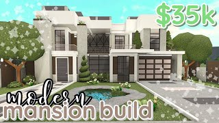 35k MODERN MANSION  bloxburg house build WITH VOICE [upl. by Niko]