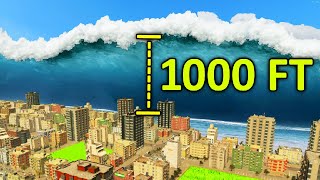 1000ft TSUNAMI DESTROYS A CITY  City Skylines [upl. by Eddy516]