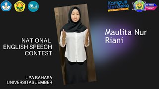 SpeechContest081Maulita Nur Riani The Role of Youth in Preserving Indonesia’s Cultural Heritage [upl. by Woothen144]