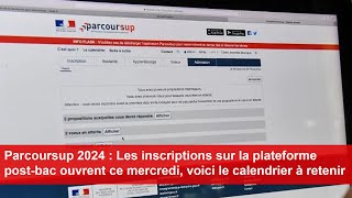 Parcoursup 2024  Les inscriptions sur la plateforme postbac ouvrent ce mercredi [upl. by Htnnek]