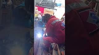 Practice welding🫡🫡 trending shipyard youtubeshorts boat tugboat vessel welding ship yt [upl. by Kinzer]