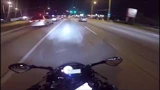 BIKER VS COP chase Go Pro clip  Illinois Chicago car meet strats [upl. by Tallie]