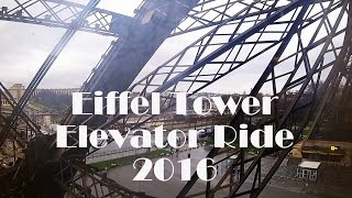 Ground Up Eiffel Tower Elevator Ride in 120 Seconds  GoPro Hero4 Session [upl. by Beyer359]