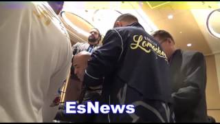 Vasyl Lomachenko Trying On Sosas Gloves  EsNews Boxing [upl. by Ahselet]