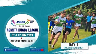 Day 1  Ground 1  Sub Junior U15  ASMITA Womens Rugby League  Chennai  Tamil Nadu [upl. by Shandee615]