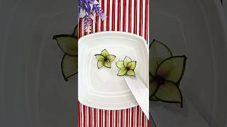 How to Make a Beautiful Cucumber Flower Garnish Salad Decorations Fruit Craving ideas shorts [upl. by Seabury]