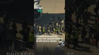 Philadelphia Eagles board plane to Brazil for season opener against Green Pay Packers [upl. by Eitsirk]