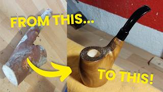 Handmade pipe using quotmadroñoquot wood strawberry tree no briar  Amateur tools [upl. by Walcott]