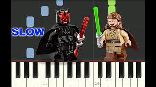 SLOW piano tutorial quotDUEL OF THE FATESquot from STAR WARS episode I John Williams free sheet music [upl. by Akedijn]