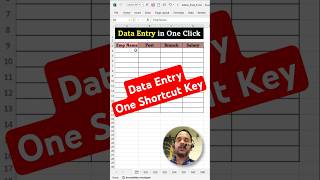 Data Entry in One Click  Data Entry in Excel  Data Entry One Shortcut Key  Excel Tricks  shorts [upl. by Dnamron178]