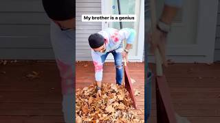 Easier way to rake leaves fall rake yardwork outdoors [upl. by Pompea674]