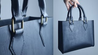 Making a HANDMADE Leather Handbag  FREE PATTERN  Luxury Leather Bag  Leather Craft [upl. by Leah188]