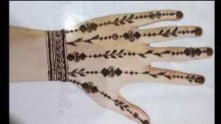 beautiful stylish back hand mehedi design  simple and easy back mehedi designs Henaaart [upl. by Ahsinirt]