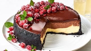 Ghirardelli Layered Chocolate Cheesecake with Ganache Glaze [upl. by Tica]