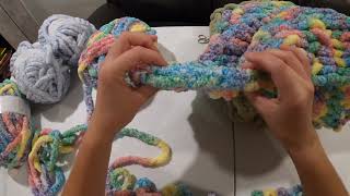 RAINBOW baby blanket Great tutorial for complete BEGINNERS Chunky hand knitting [upl. by Ortiz]