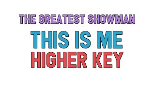 The Greatest Showman higher key KARAOKE  This Is Me2 half steps [upl. by Riatsala]