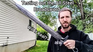 Testing A Medieval Broadsword This Thing Is A Chunky Beast [upl. by Bonnibelle]