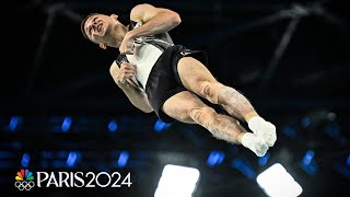 Ivan Litvinovich secures UNPRECEDENTED second consecutive trampoline gold medal  Paris Olympics [upl. by Reld966]