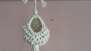 DIY Macrame pod  air plant hangereasy macrame plant hanger tutorial [upl. by Adyaj]