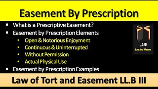 Easement by Prescription  Law of Torts and Easement [upl. by Killian644]