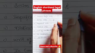 English shorthand legal phrases  Pitman shorthand outlines legal common phrases 2024 viralvideo [upl. by Handler]