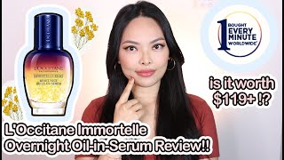 LOccitanes Immortelle Overnight Reset OilinSerum Review [upl. by Eelirem544]