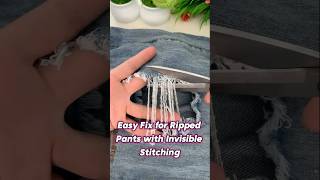 Easy Fix for Ripped Pants with Invisible Stitching sewingtips sewinghacks [upl. by Mallina898]