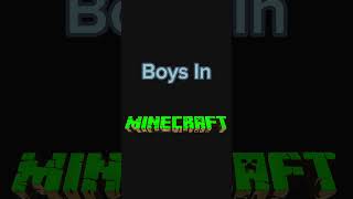 Girls Vs Boys in minecraft 😂🗿 minecraft shorts [upl. by Kerk]