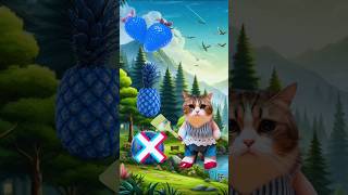 KUCING MEWARNAI BUAHBUAHAN fruit kucing kartun animation [upl. by Oirromed]