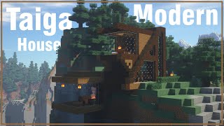 Minecraft Taiga modern house  Tutorial [upl. by Hobart193]