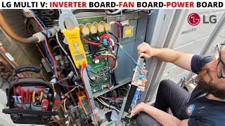 HVAC LG MULTI V Inverter Board Power Board amp Fan Board Replacement How To Install LG MULTI V PCB [upl. by Ronalda]